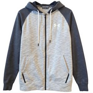 Under Armour Men’s Grey Full Zip Hoodie Small Raglan Sleeve